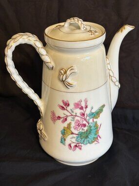 LIMOGES Antique Coffee Pot *MINT/NM* c.1842 with Diamond Reg Mark - UNIQUE FIND